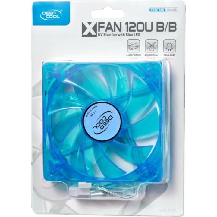 Fan DeepCool XFAN 120U BB - Black/Blue - LED - New