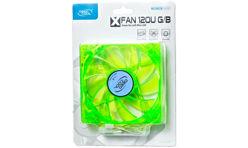 Fan DeepCool XFAN 120U BG - Black/Green - LED - New