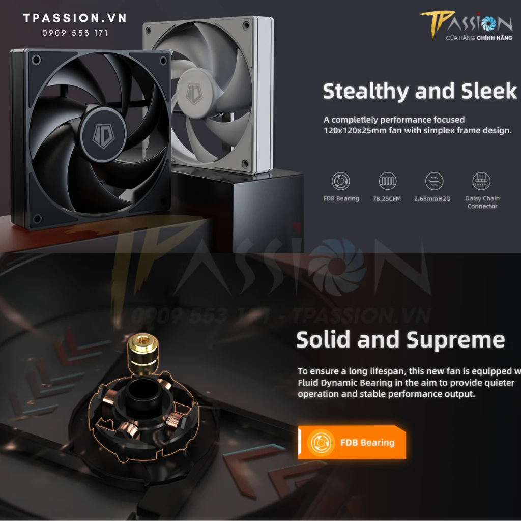Fan ID-Cooling AF-125-K - Black - PWM - New