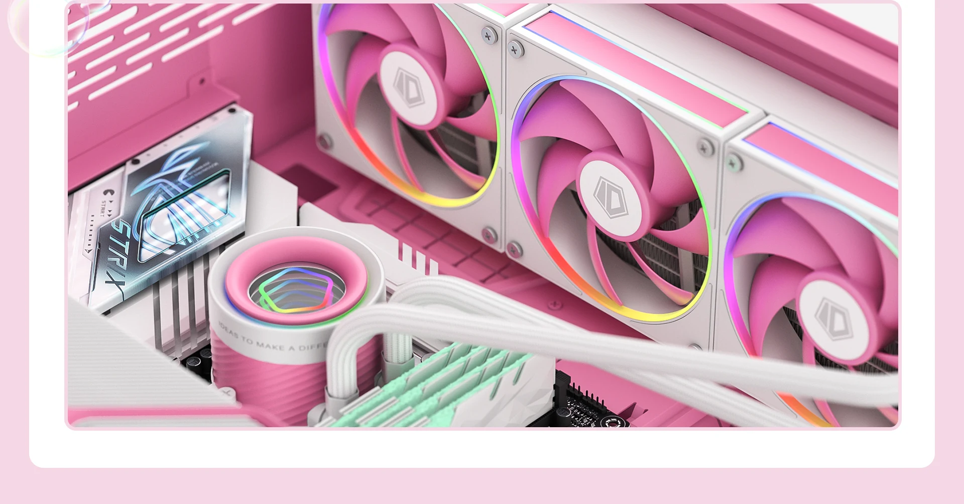 Fan ID-Cooling AF-127-PINK - Pink/White - PWM - New
