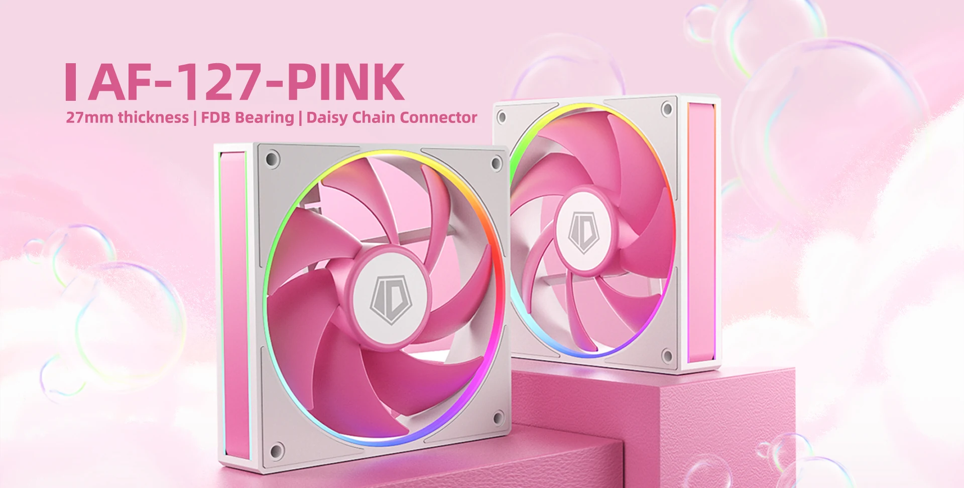 Fan ID-Cooling AF-127-PINK - Pink/White - PWM - New