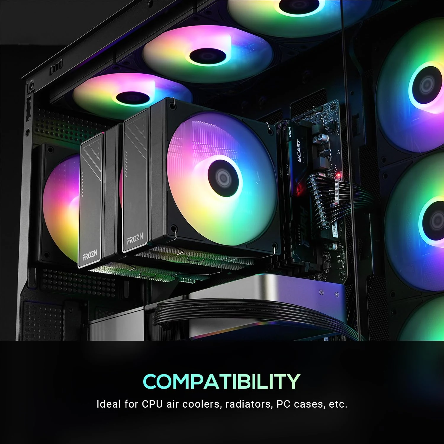 Fan ID-Cooling AS-120-ARGB-K TRIO Triple Pack - Black - ARGB - New