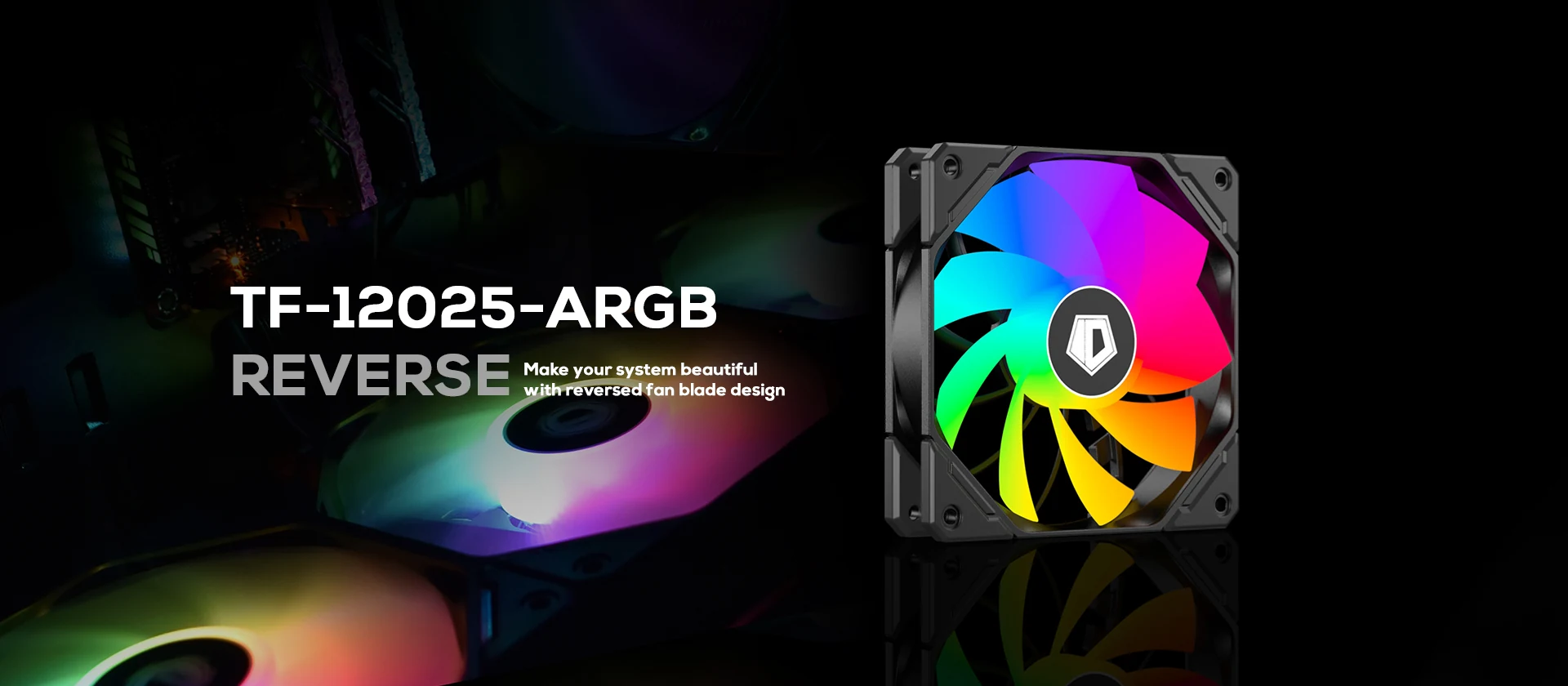 Fan ID-Cooling AS-120-ARGB-WR Reverse Blade - White - ARGB - New