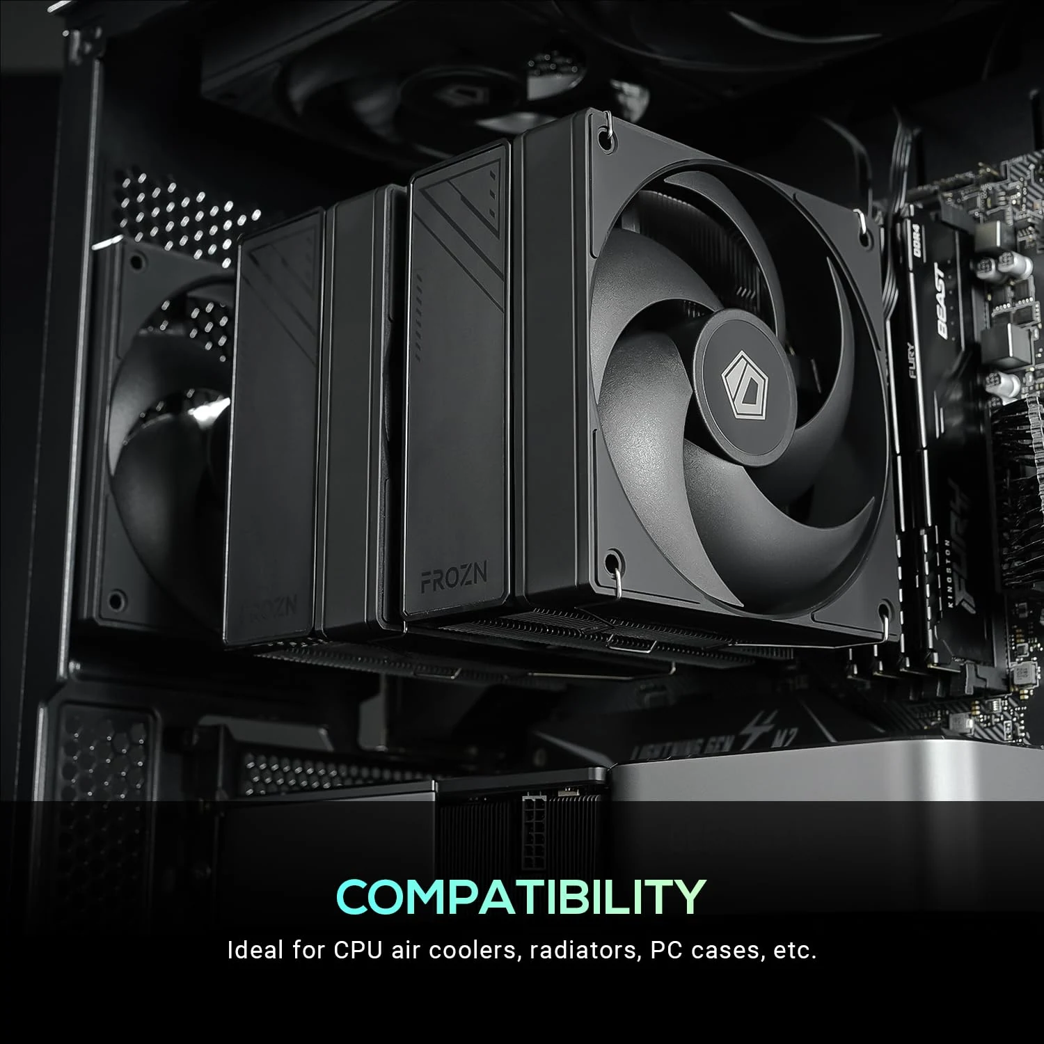 Fan ID-Cooling AS-120-K TRIO Triple Pack - Black - PWM - New