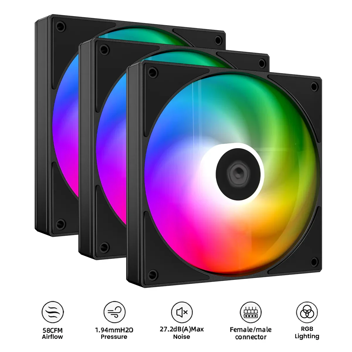 Fan ID-Cooling AS-120-W TRIO Triple Pack - White - PWM - New