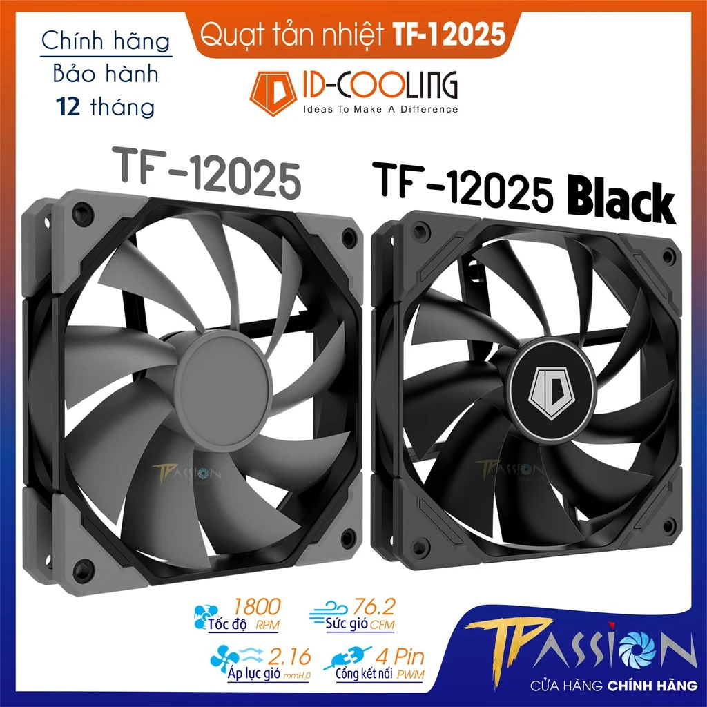 Fan ID-Cooling FL-12025 - Black - PWM - New