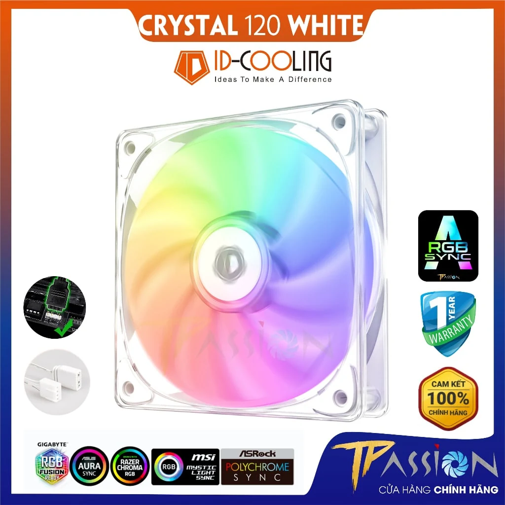 Fan ID-Cooling FL-12025 WHITE - White - PWM - New