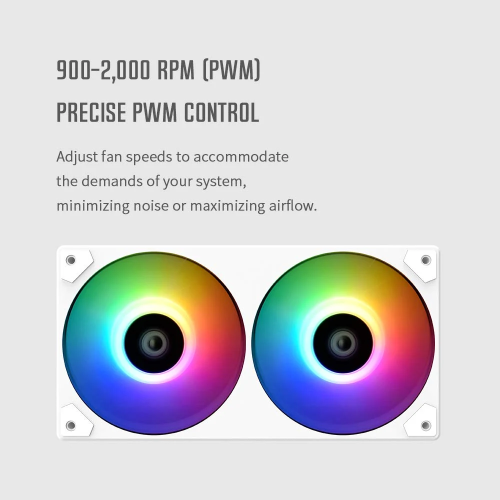 Fan ID-Cooling ICEFAN 240 ARGB SNOW Dual Pack - White - ARGB - New