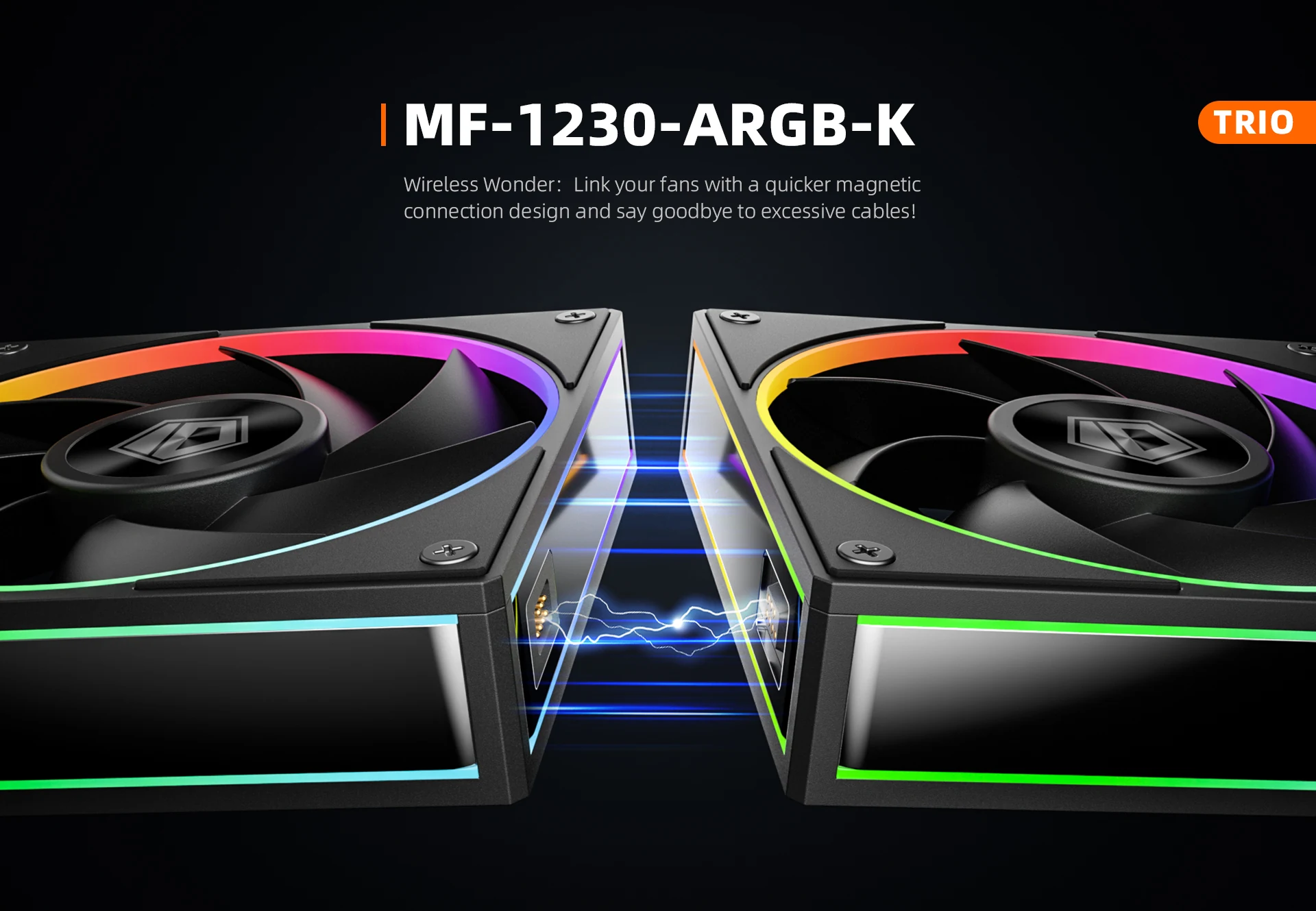 Fan ID-Cooling MF-1230-ARGB-K TRIO Triple Pack - Black - ARGB - New
