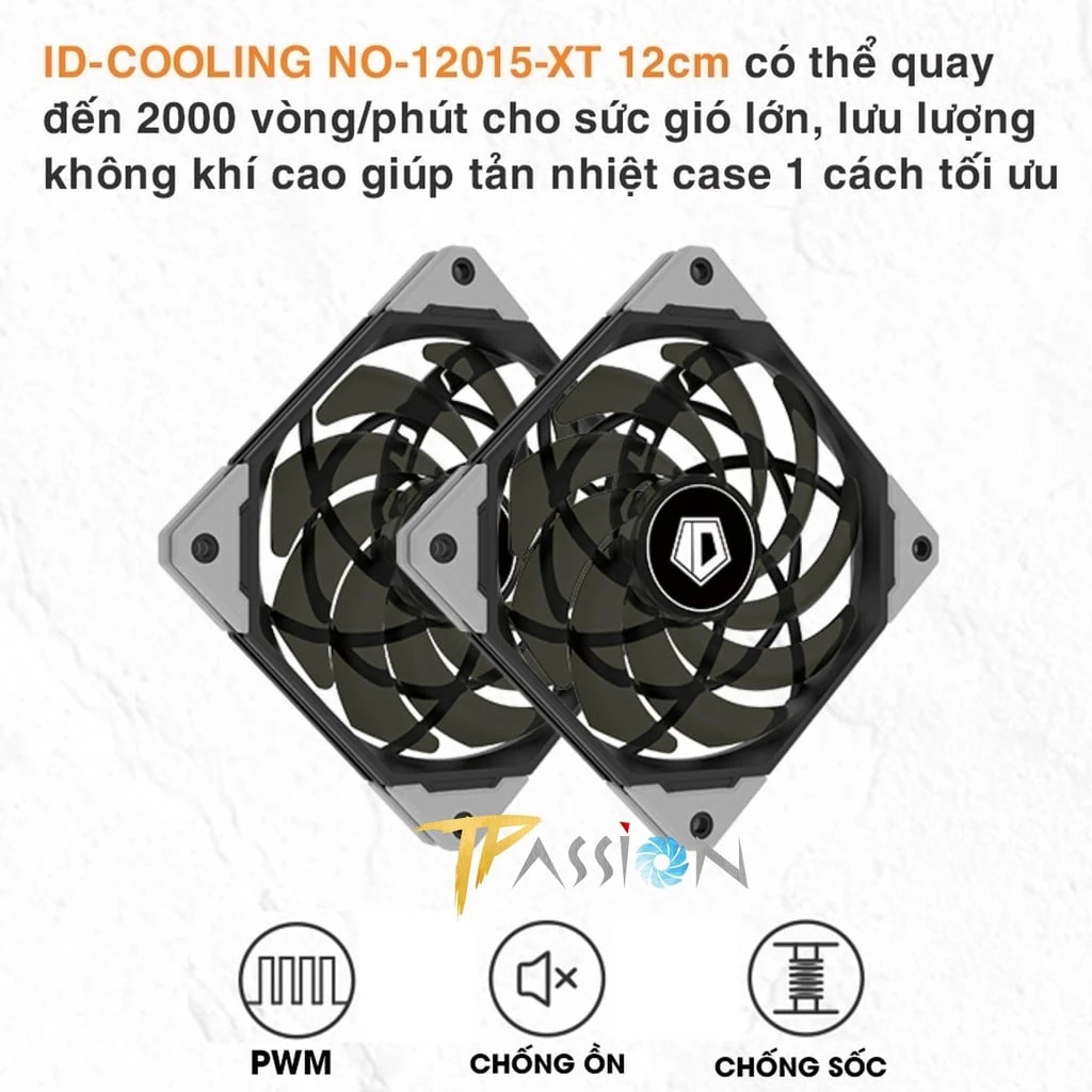Fan ID-Cooling NO-12015-XT BLACK - Black - PWM - New