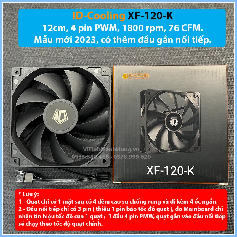 Fan ID-Cooling XF-120-K - Black - PWM - New