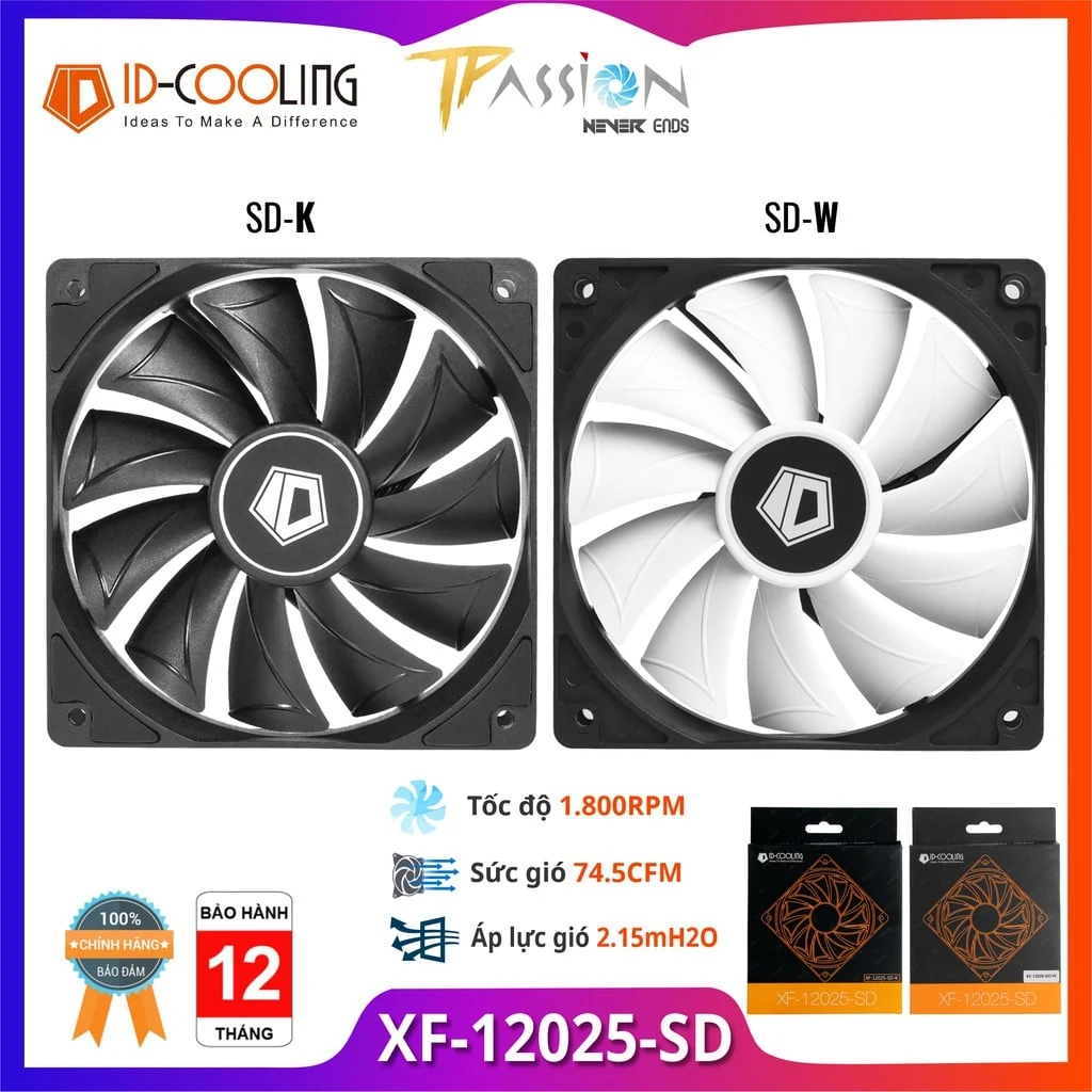 Fan ID-Cooling XF-12025-SD-K - Black - PWM - New
