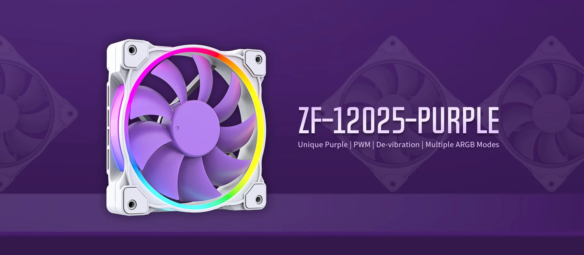 Fan ID-Cooling ZF-12025-PURPLE - Purple - LED - New