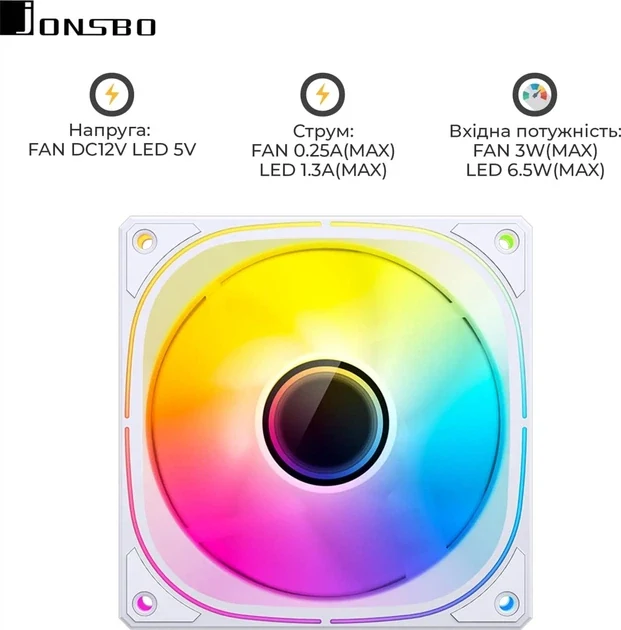 Fan Jonsbo FR-505W - White - ARGB - New