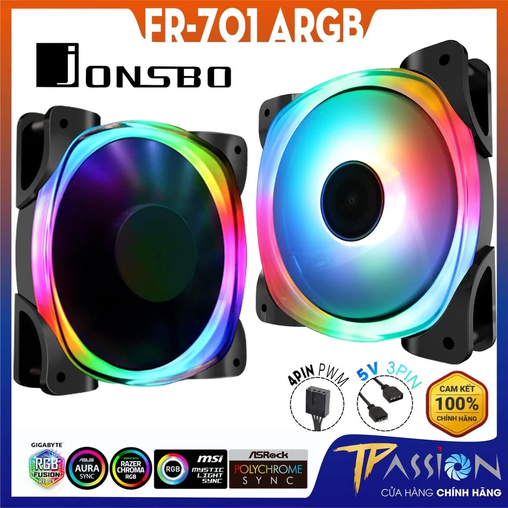 Fan Jonsbo FR-701 White - White - LED - New