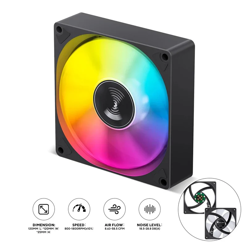 Fan Jonsbo FR-925 Color - Black - RGB - New