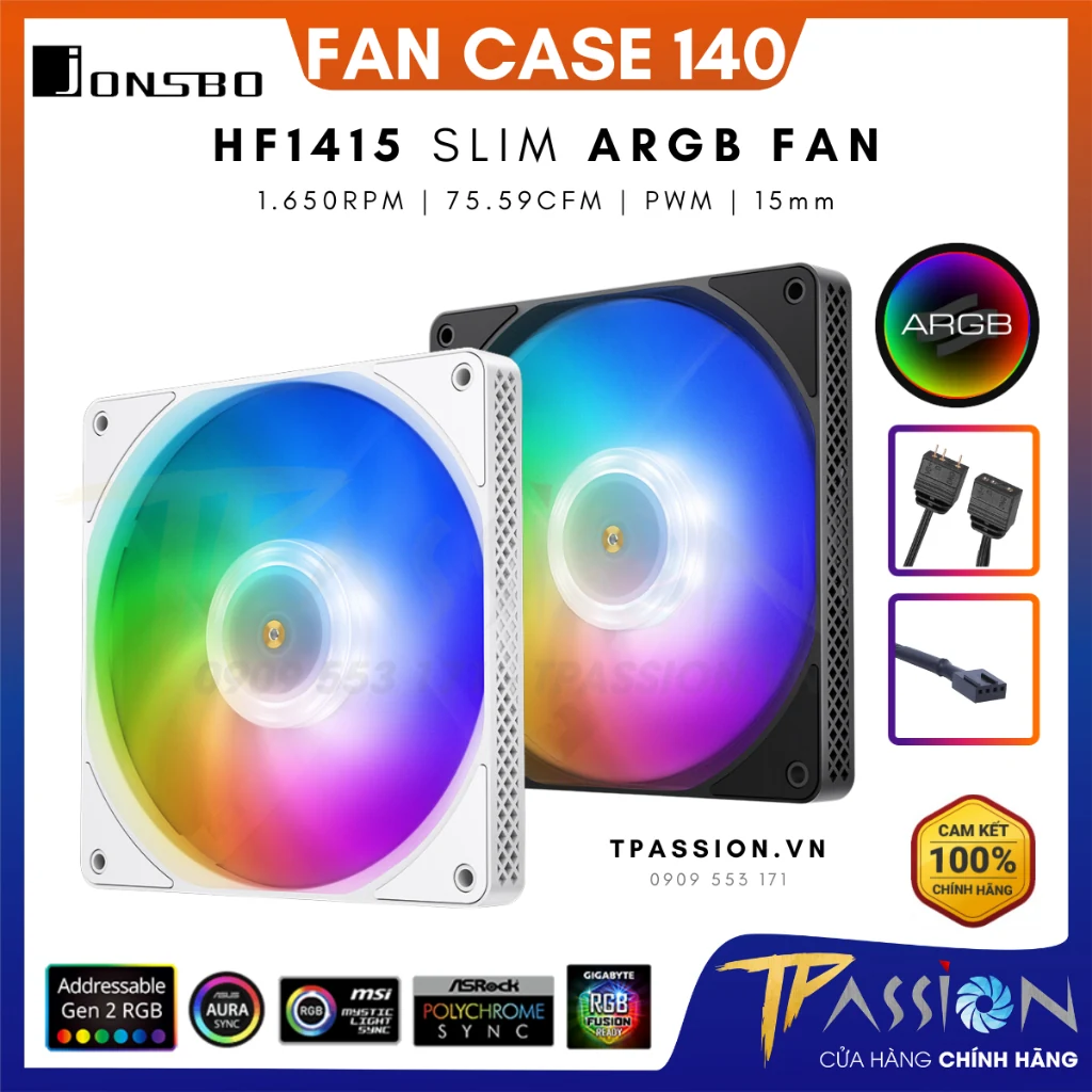 Fan Jonsbo HF1415 Black - Black - PWM - New