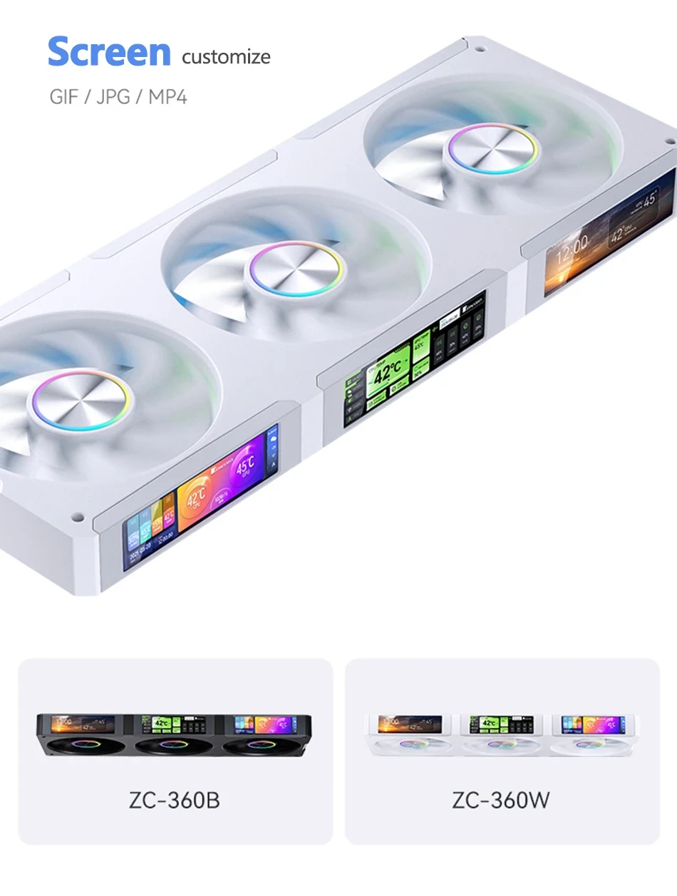 Fan Jonsbo ZC-360W Triple Pack - White - ARGB - New