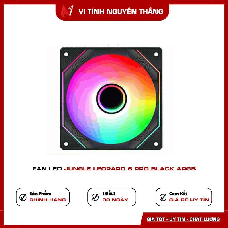 Fan Jungle Leopard 6 Pro 120mm Reverse Blade - Black - ARGB - New