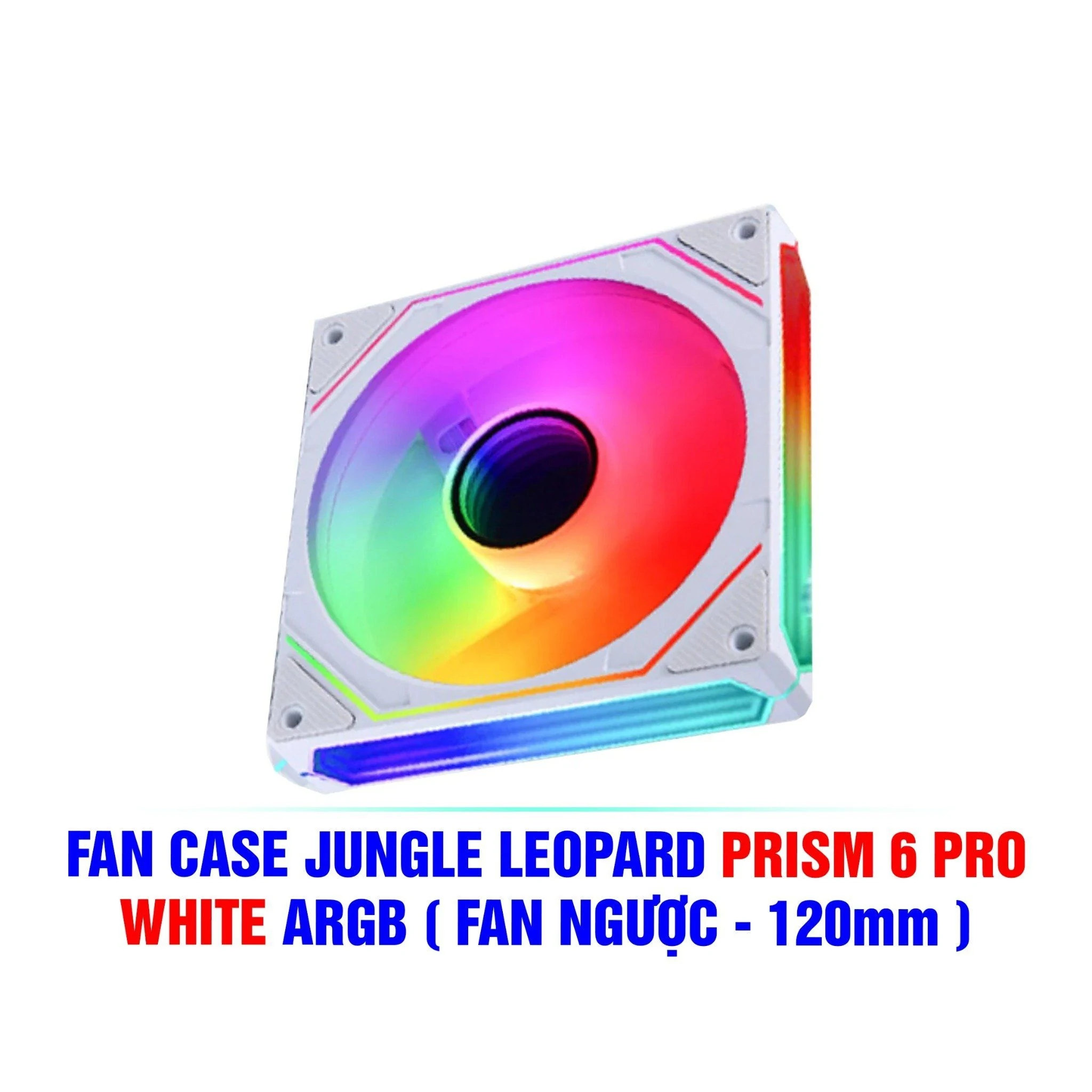 Fan Jungle Leopard 6 Pro 120mm Reverse Blade - White - ARGB - New