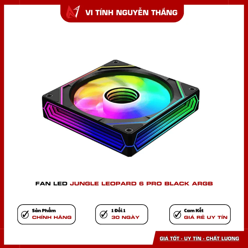 Fan Jungle Leopard 6 Pro 120mm Reverse Blade - White - ARGB - New