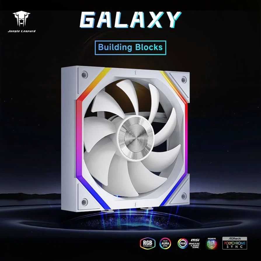 Fan Jungle Leopard Galaxy Block 120mm - White - ARGB - New