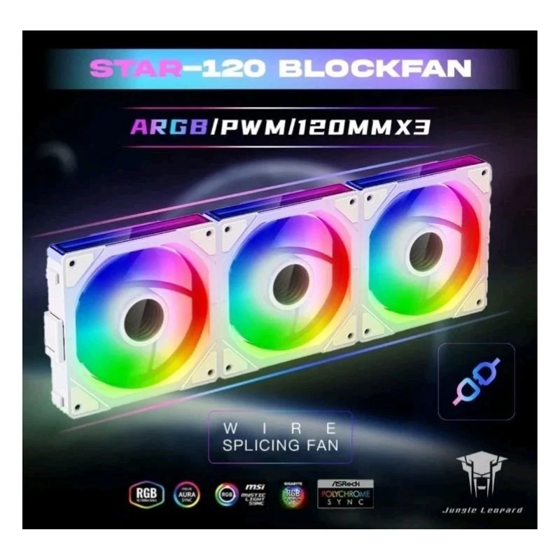Fan Jungle Leopard Interstellar V3 120mm Triple Pack - White - ARGB - New
