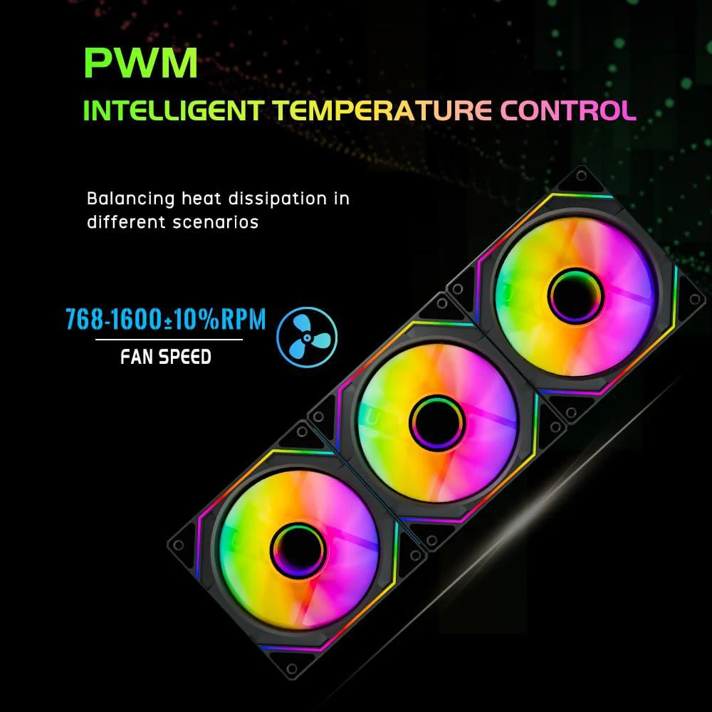 Fan Jungle Leopard Prism 6Pro 120mm Reverse Blade - Black - ARGB - New