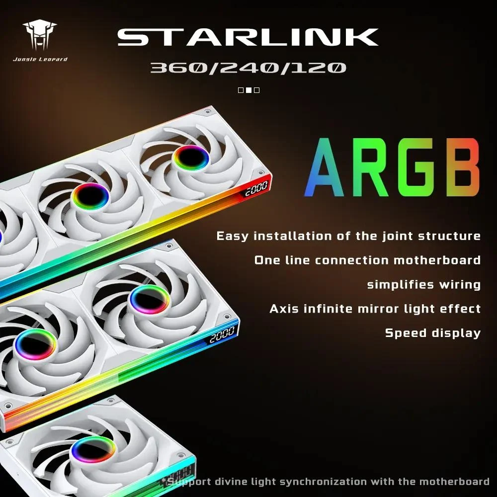 Fan Jungle Leopard Starlink Infinite Mirror 120 ARGB Reverse Blade - White - ARGB - New