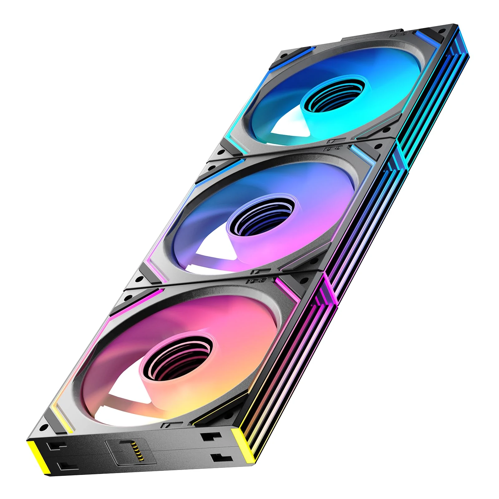 Fan Jungle Leopard Starlink Infinite Mirror 360 Triple Pack Reverse Blade - Black - ARGB - New
