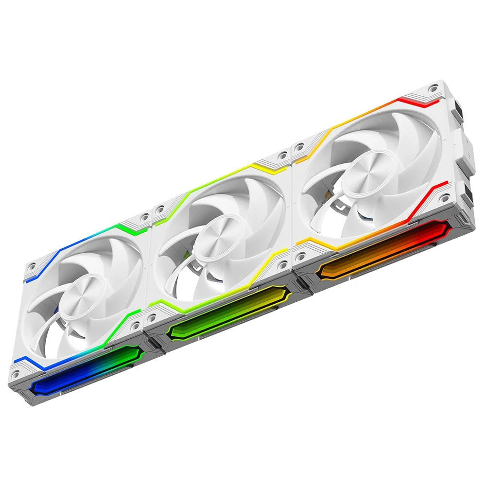Fan Jungle Leopard Starlink Infinite Mirror 360 Triple Pack Reverse Blade - White - ARGB - New