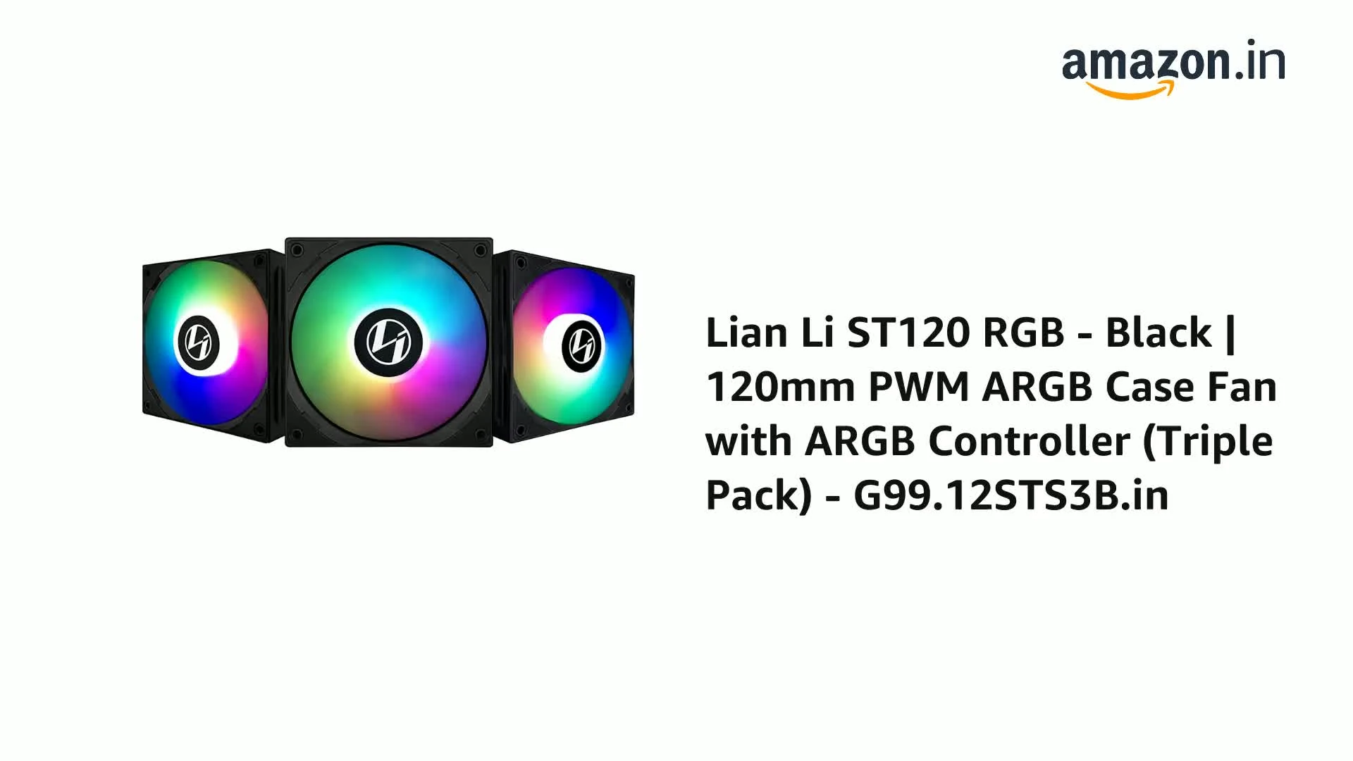 Fan LIAN LI ST120 Single Pack - Black - ARGB - New