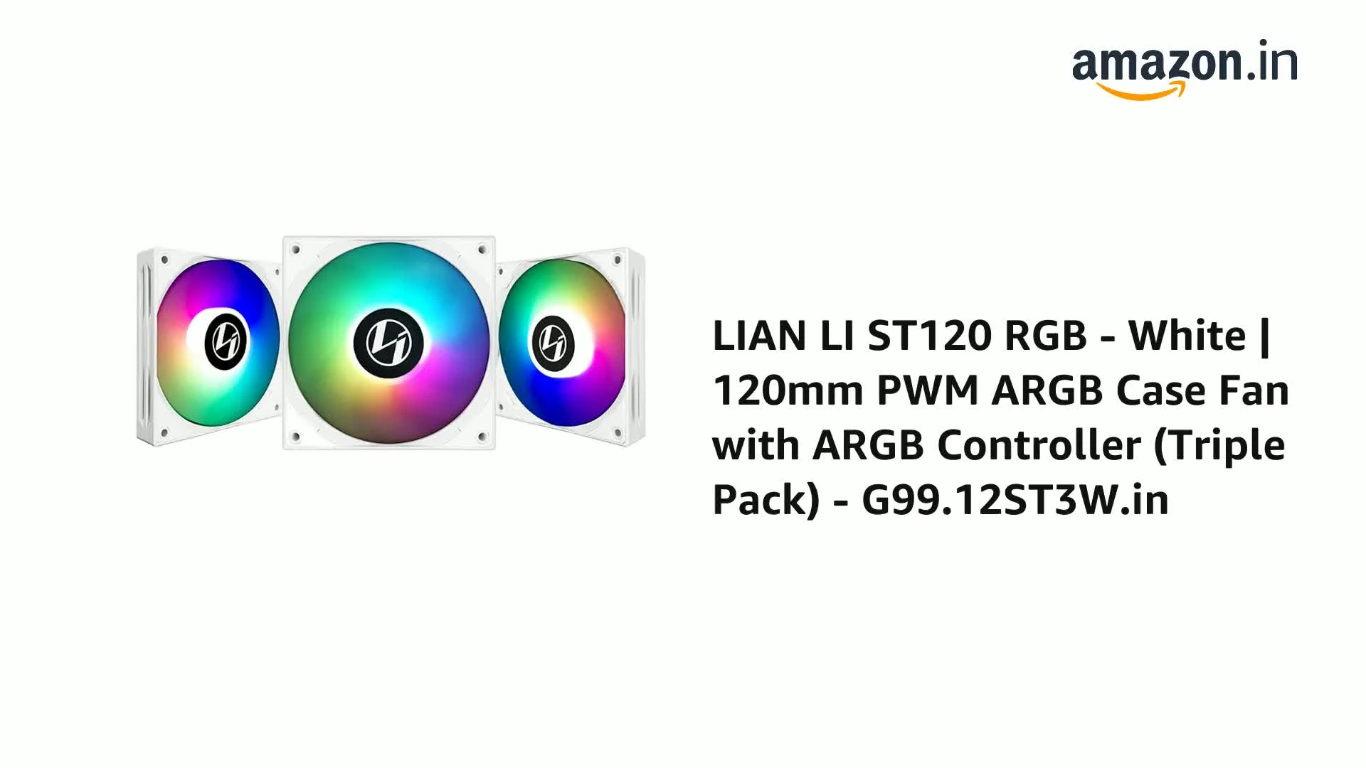 Fan LIAN LI ST120 Single Pack - White - ARGB - New
