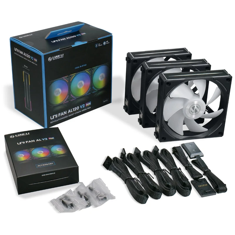 Fan LIAN LI UNI FAN AL120 V2 Triple Pack - Black - ARGB - New