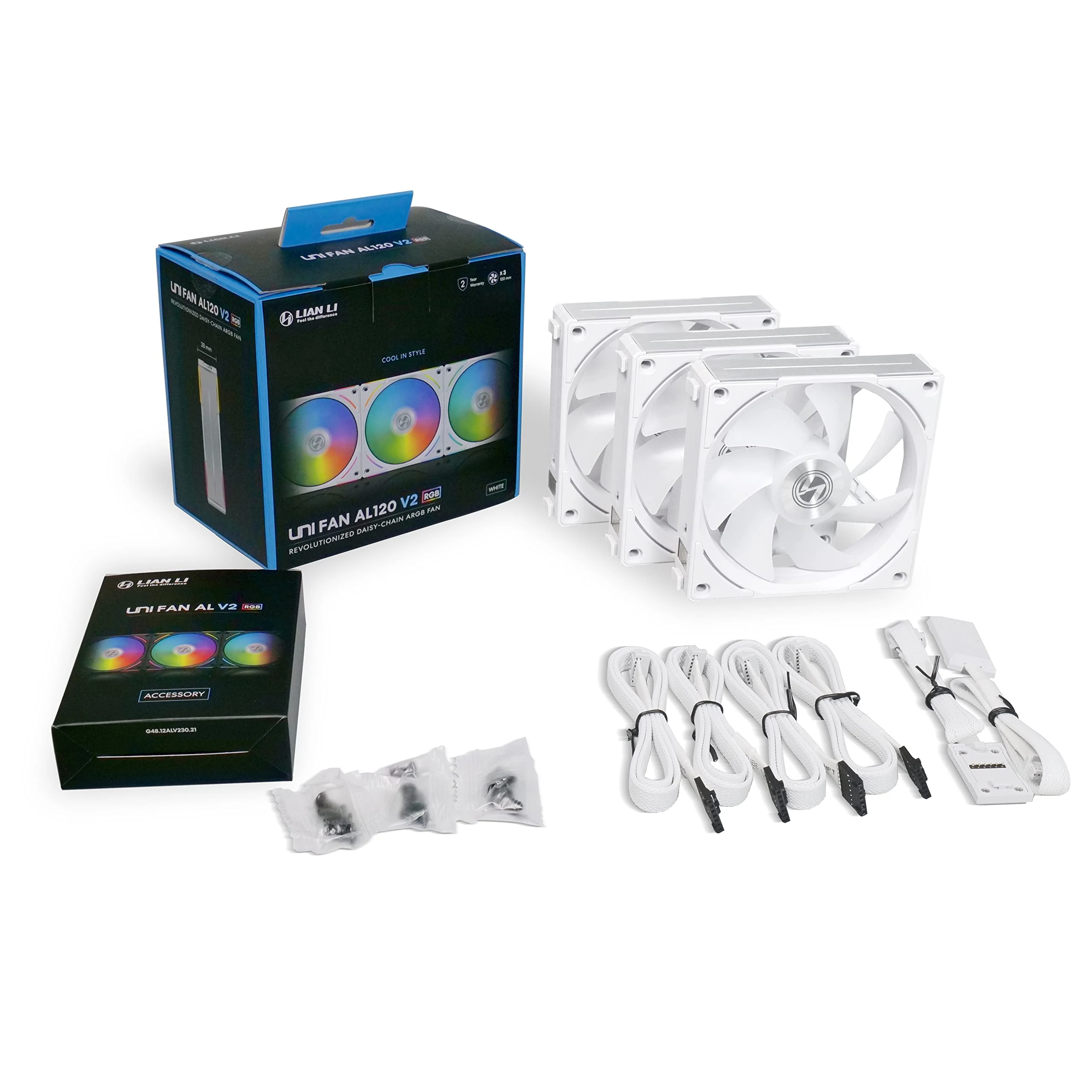 Fan LIAN LI UNI FAN AL120 V2 Triple Pack - White - ARGB - New