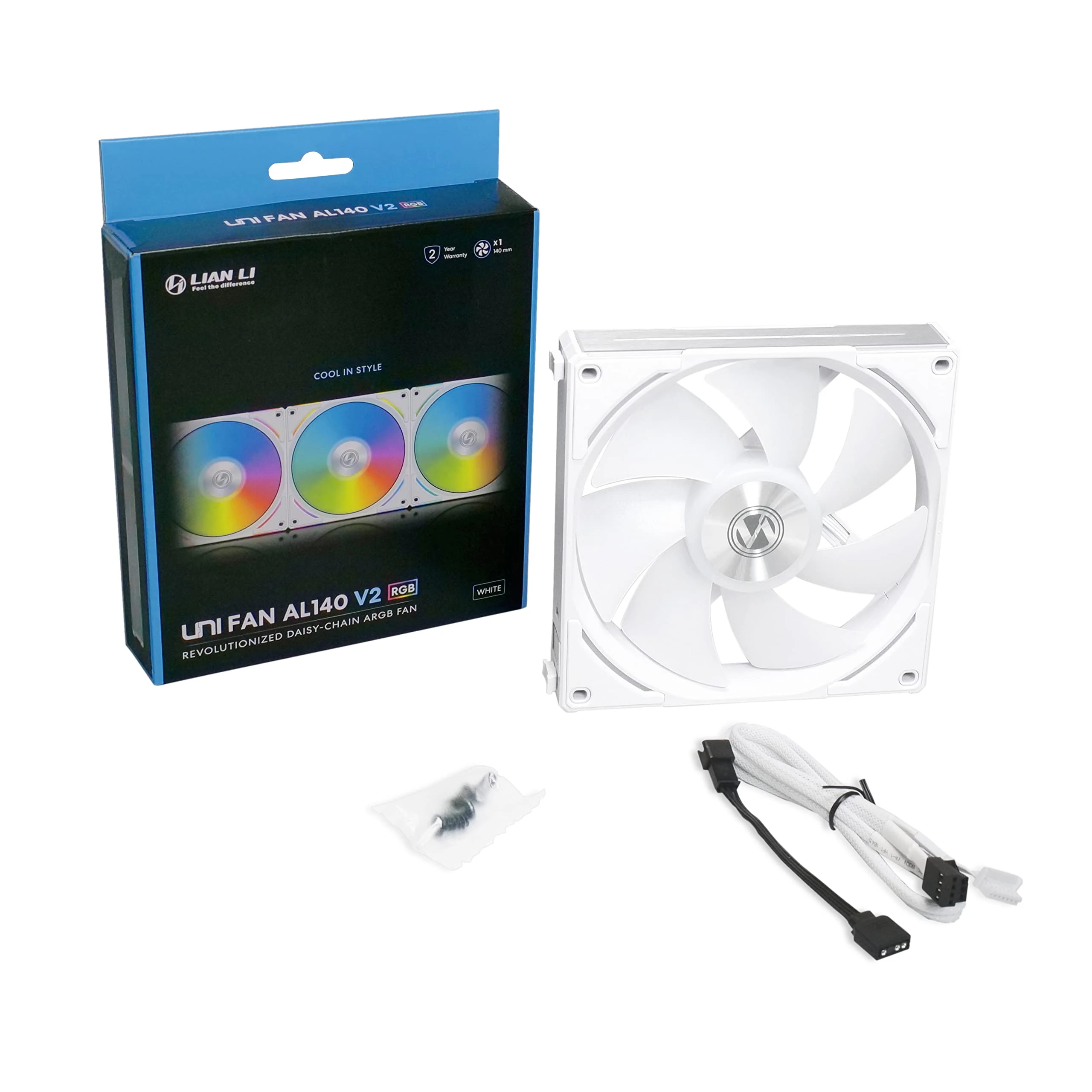 Fan LIAN LI UNI FAN AL140 Single Pack - White - ARGB - New