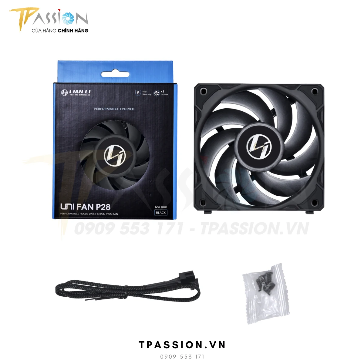 Fan LIAN LI UNI FAN P28 120 Single Pack - Black - PWM - New