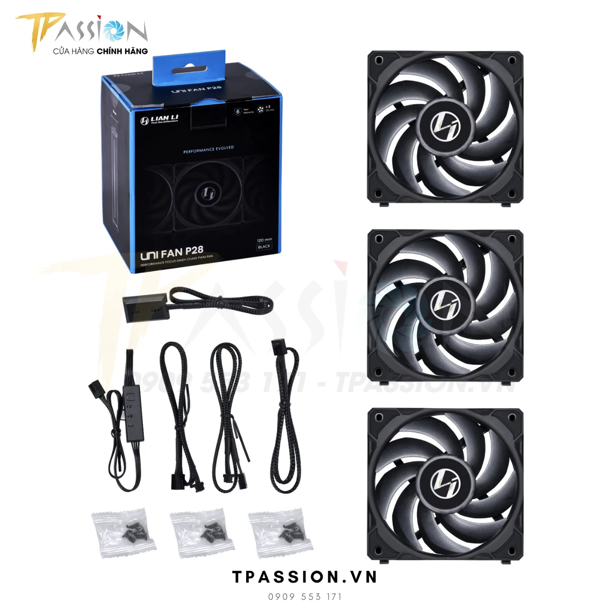 Fan LIAN LI UNI FAN P28 120 Single Pack - Black - PWM - New