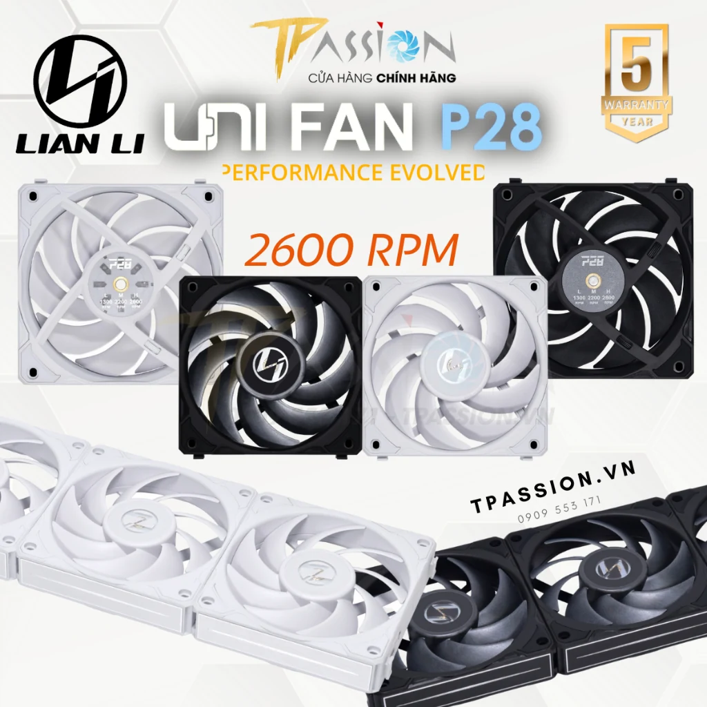 Fan LIAN LI UNI FAN P28 120 Triple Pack - White - PWM - New