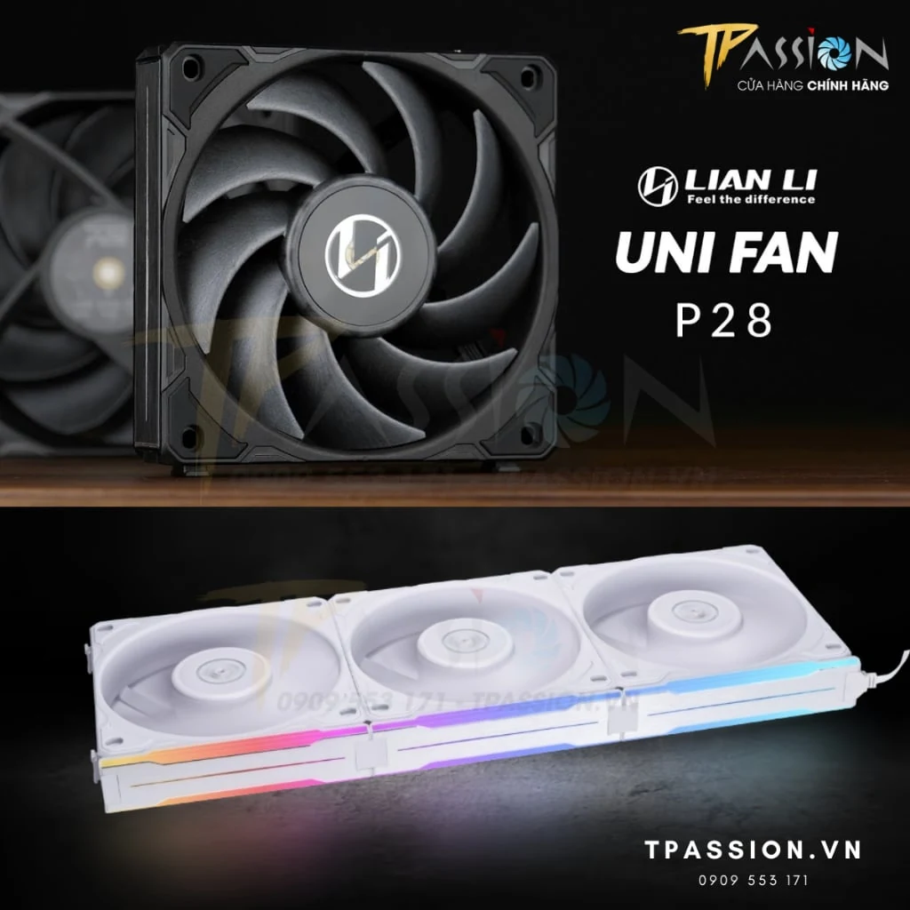Fan LIAN LI UNI FAN P28 120 Triple Pack - White - PWM - New