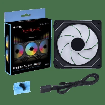 Fan LIAN LI UNI FAN SL-INF 140 Reverse Blade Single Pack - Black - ARGB - New
