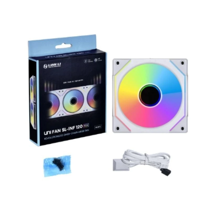 Fan LIAN LI UNI FAN SL-INF 140 Reverse Blade Single Pack - White - ARGB - New