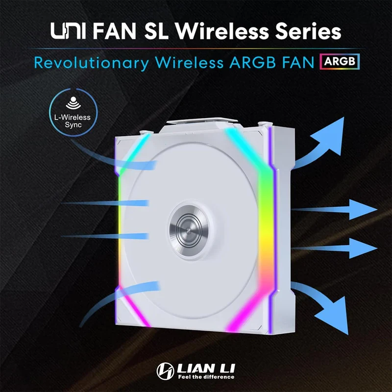 Fan LIAN LI UNI FAN SL-INF Wireless 120 Reverse Blade Single Pack - White - ARGB - New