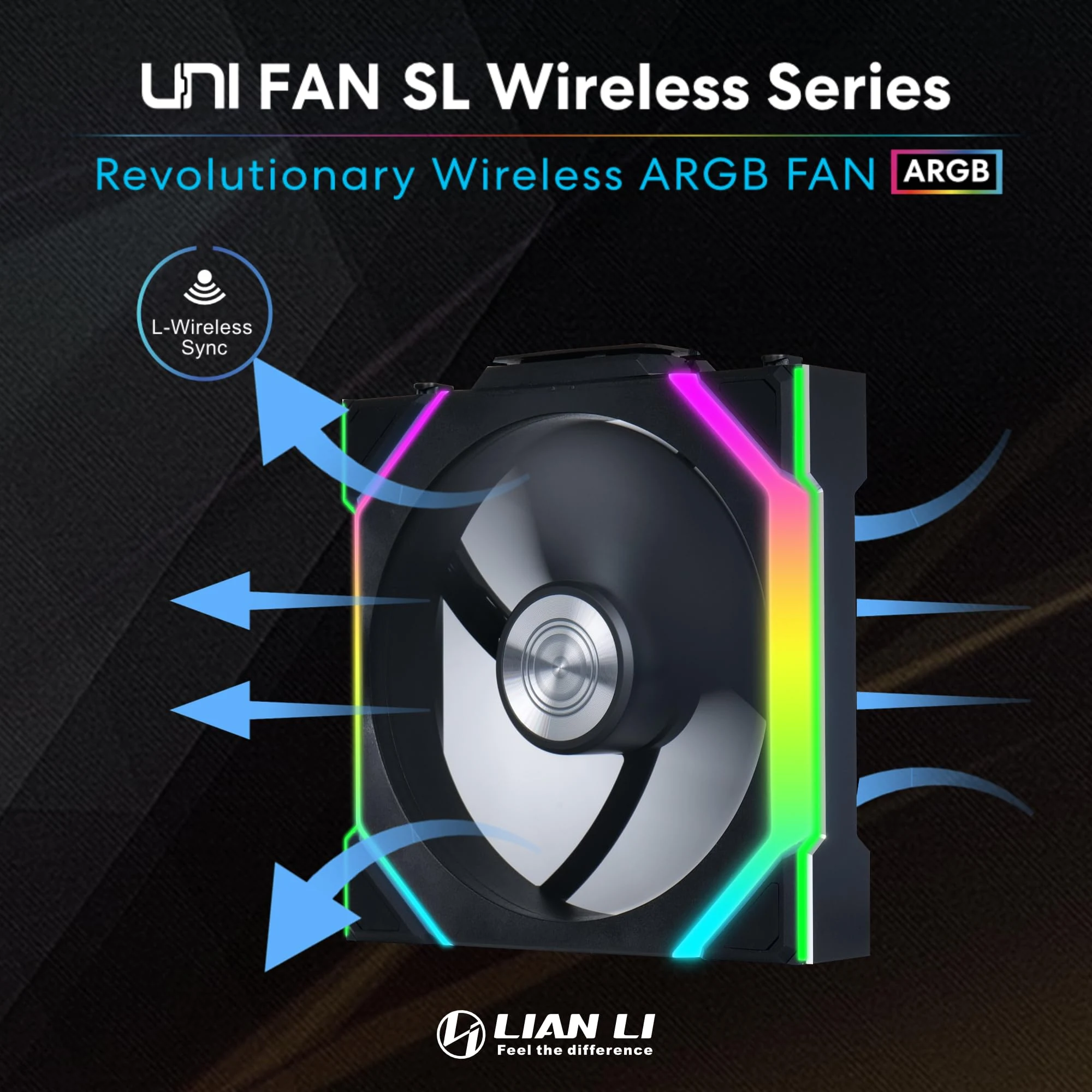 Fan LIAN LI UNI FAN SL Wireless 120 Reverse Blade Single Pack - Black - ARGB - New