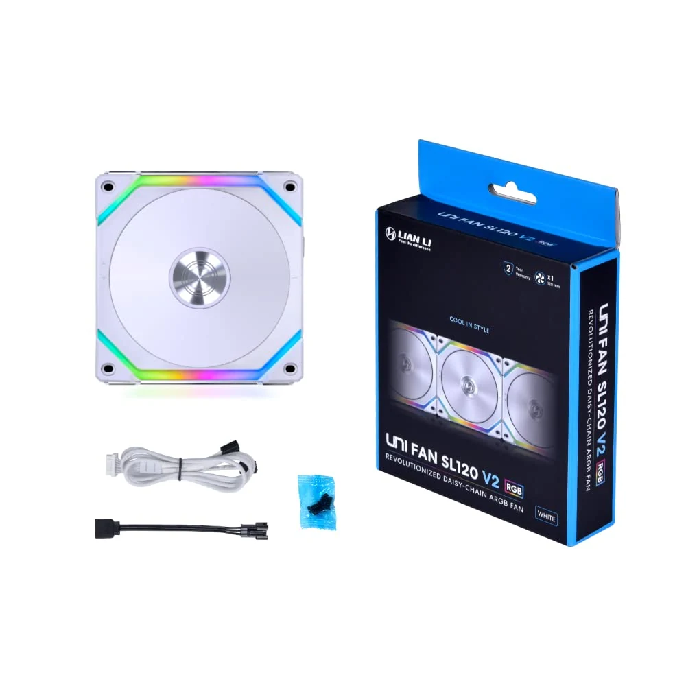 Fan LIAN LI UNI FAN SL120 V2 Triple Pack - White - ARGB - New