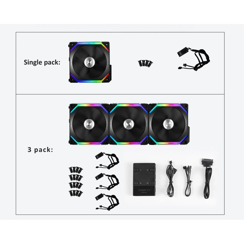 Fan LIAN LI UNI FAN SL140 Single Pack - Black - ARGB - New