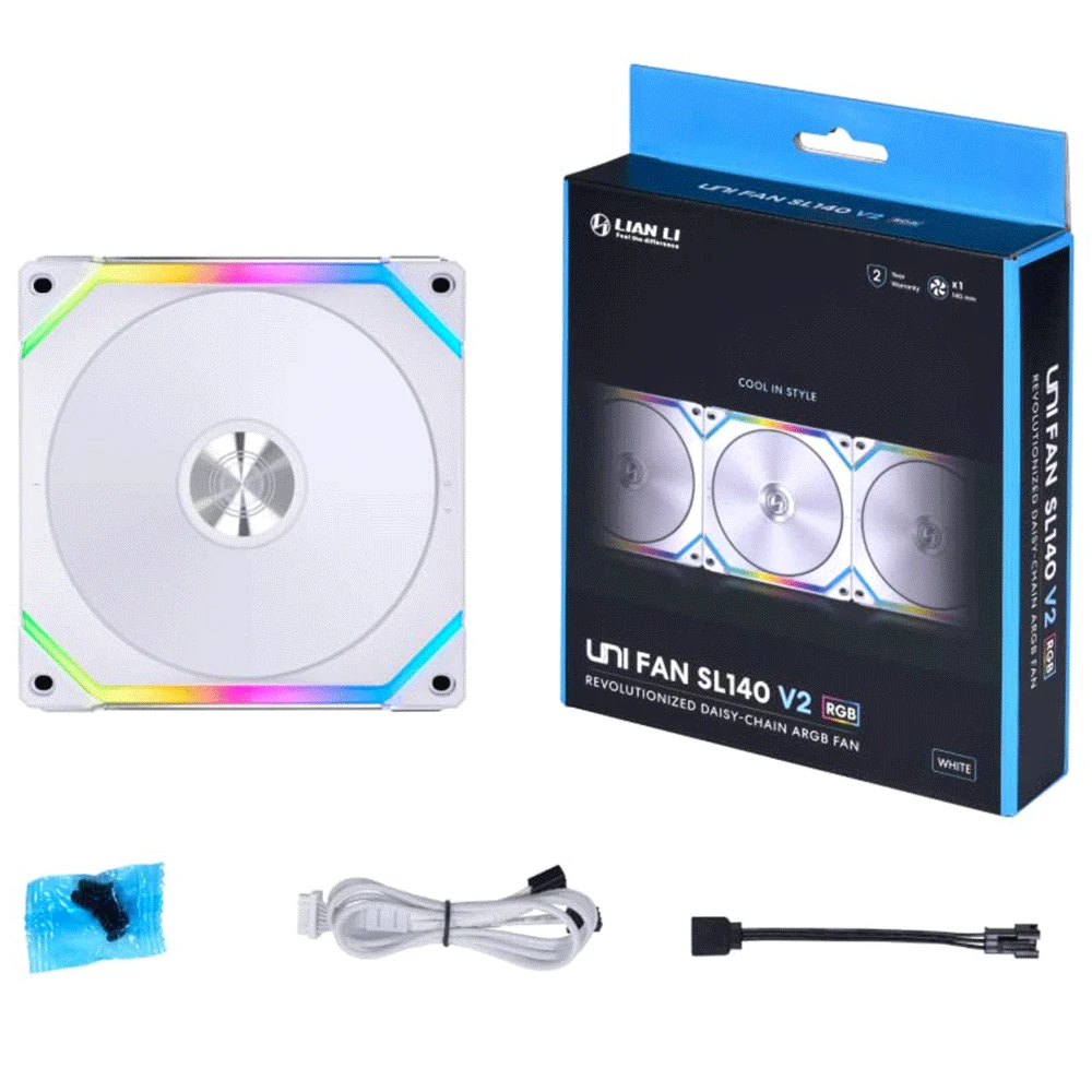 Fan LIAN LI UNI FAN SL140 Single Pack - White - ARGB - New