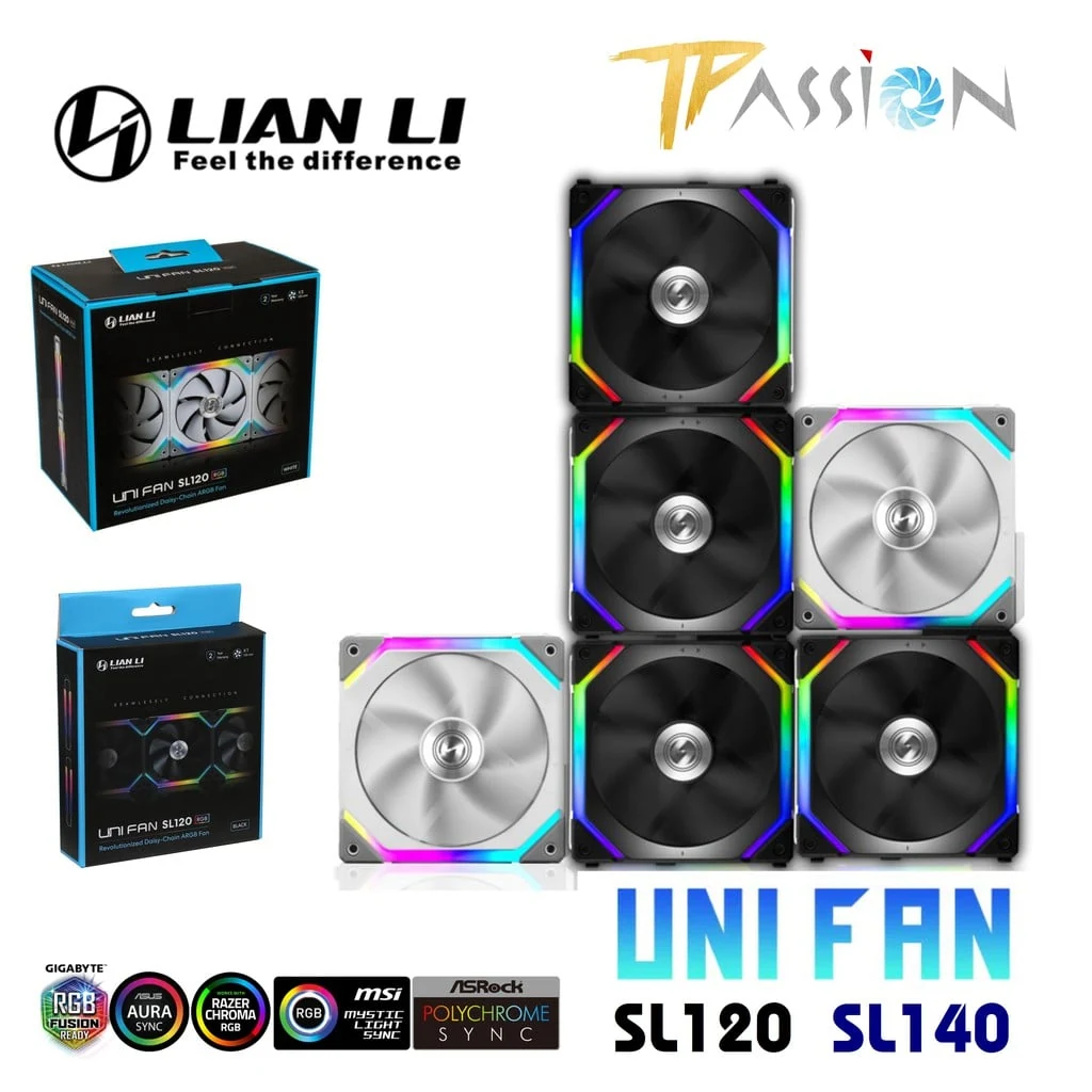 Fan LIAN LI UNI FAN SL140 Single Pack - White - ARGB - New