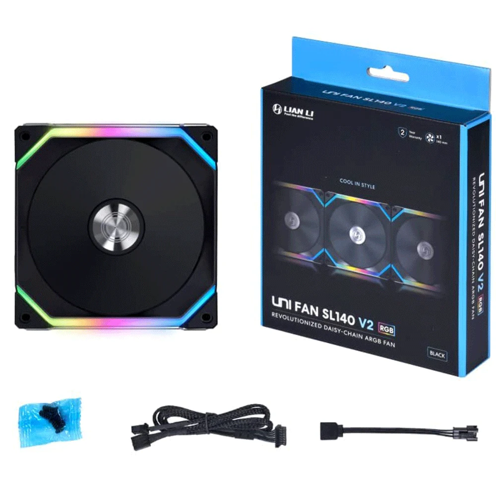 Fan LIAN LI UNI FAN SL140 V2 Single Pack - Black - ARGB - New