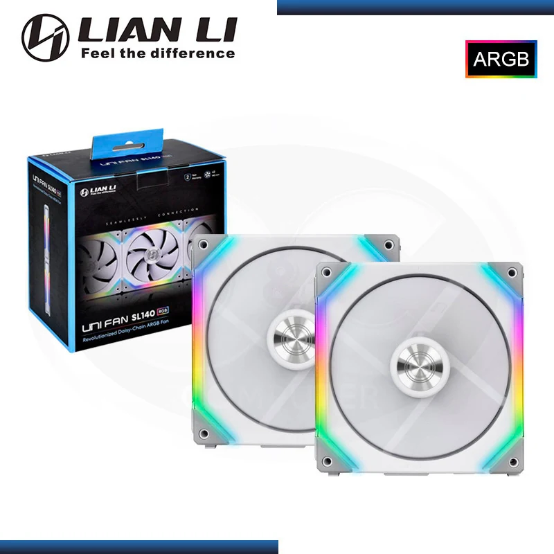 Fan LIAN LI UNI FAN SL140 V2 Single Pack - White - ARGB - New